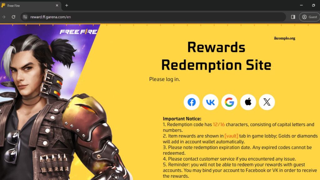 Free Fire Redemption Website How to Redeem
